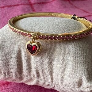 Coach Pink and Gold Heart Charm Bracelet